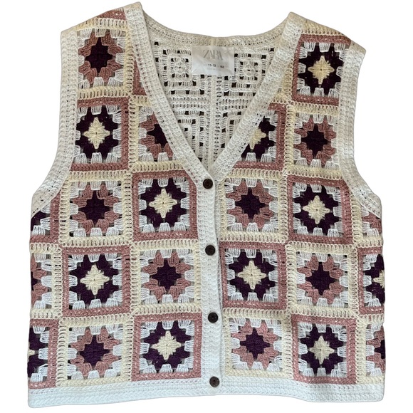 Zara Girls Open Knit Vest - Picture 3 of 6